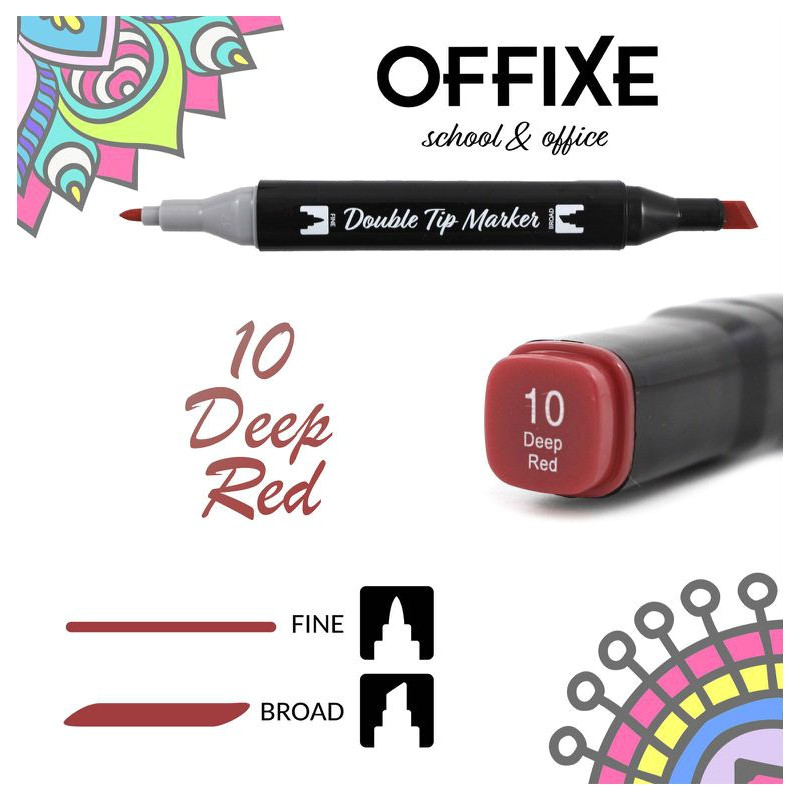 Double Tip Marker N10 Rosso Sporco, doppia punta - Offixe - 1