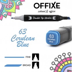 Double Tip Marker N63 Blu Ceruleo, doppia punta - Offixe - 1