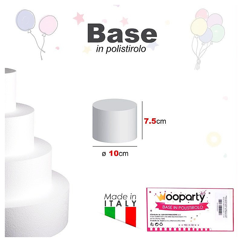 Base in polistirolo a cilindro diametro 10 alta 7,5cm - Decorazioni DIY