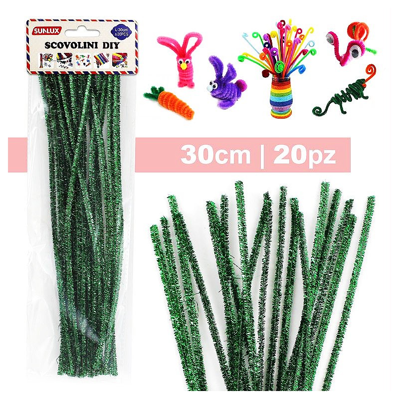 Scovolino DIY 30cm - 20pcs verde metal - 1