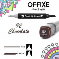 Double Tip Marker N92 Marrone Cioccolato, doppia punta - Offixe - 1