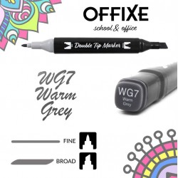 Double Tip Marker N WG7 Warm Grey, doppia punta - Offixe - 1