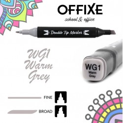 Double Tip Marker N WG1 Warm Grey, doppia punta - Offixe - 1