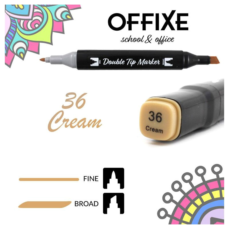 Double Tip Marker N36 Crema, doppia punta - Offixe - 1