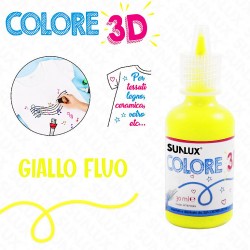 Colore per tessuto in 3d 30ml giallo fluo