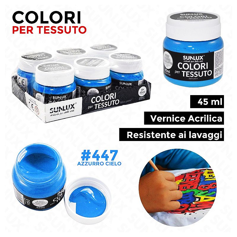 Colori per tessuto vernice acrilica resistente ai lavaggi 447
