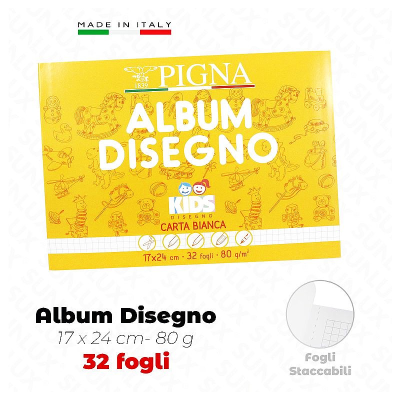 Pigna album disegno ricatura 5m 17x24cm -80g 32 fogli