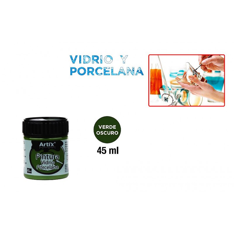 Pittura per ceramica e vetro 45ml colore verde