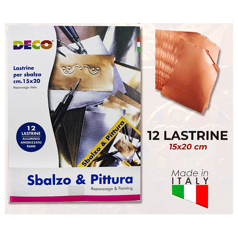 Lastrine per sbalzo alluminio anodizzato rame 12pc -15x20cm