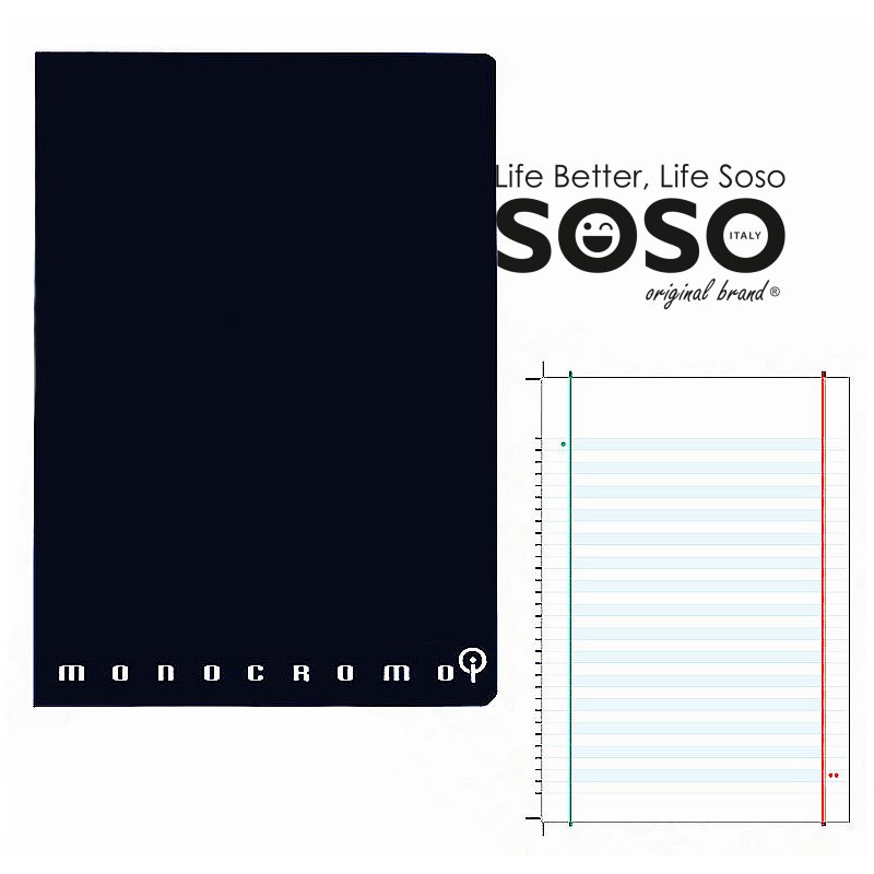 Maxi quaderni monocromo -40ff DSA quaderni per disgrafici rigatura 0c