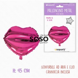 Palloncino mylar kiss rosa...