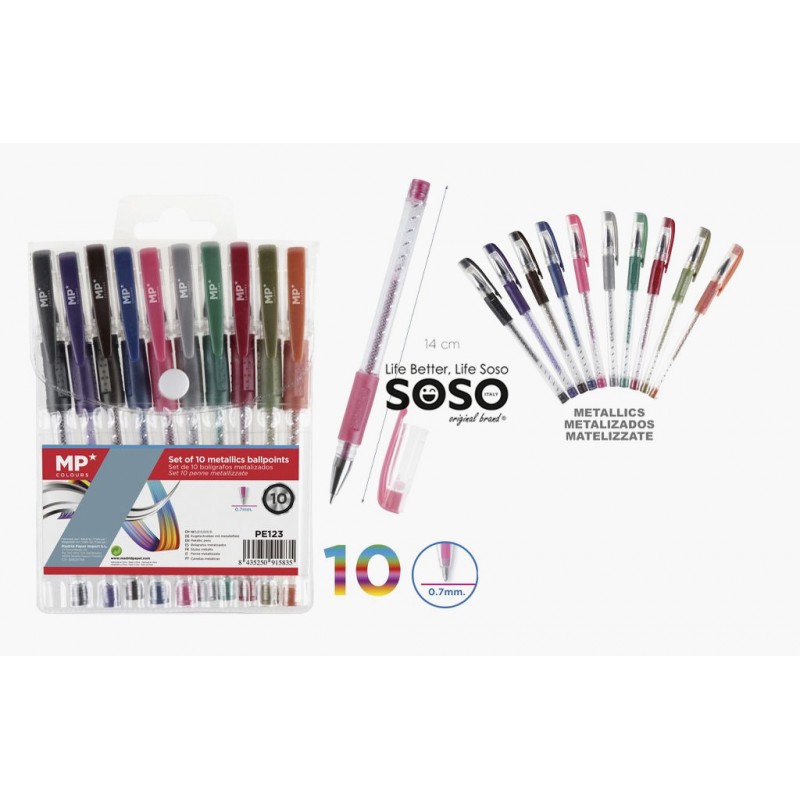 Set penne metallizzate 0.7mm 10colori