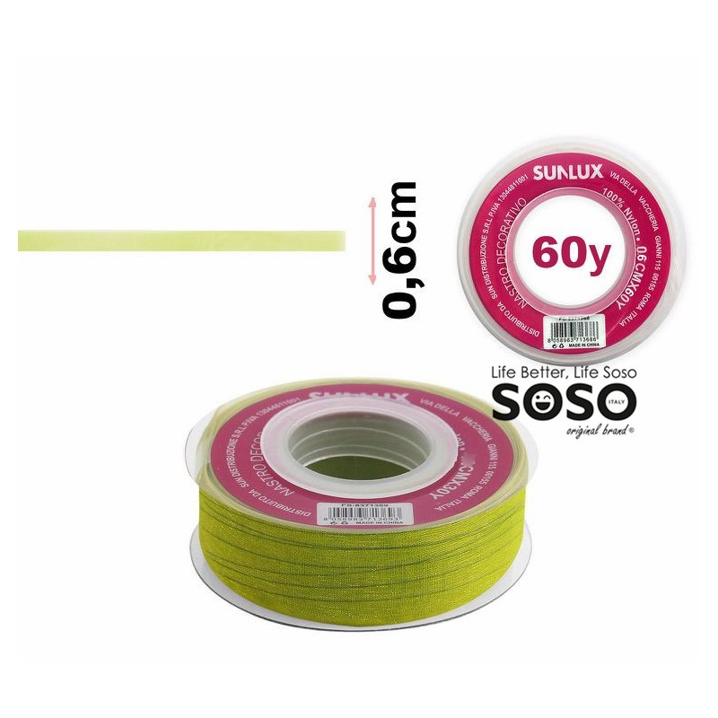 Nastro organza 6mmx60y verde mela