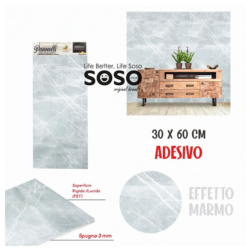 Pannello Adesivo Marmo cm 60 x 30 MARMO09 ULTIMI PEZZI DISPONIBILI – Napoli  Home Design