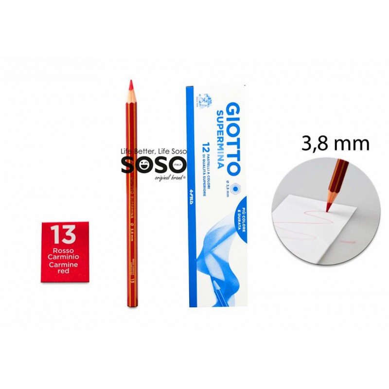 Giotto pastelli supermina n.13 rosso carminio - 1