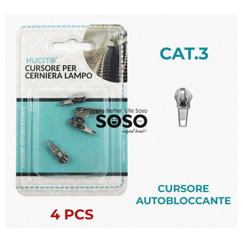 Cursore cerniera lampo autobloccante cat.3 4pcs