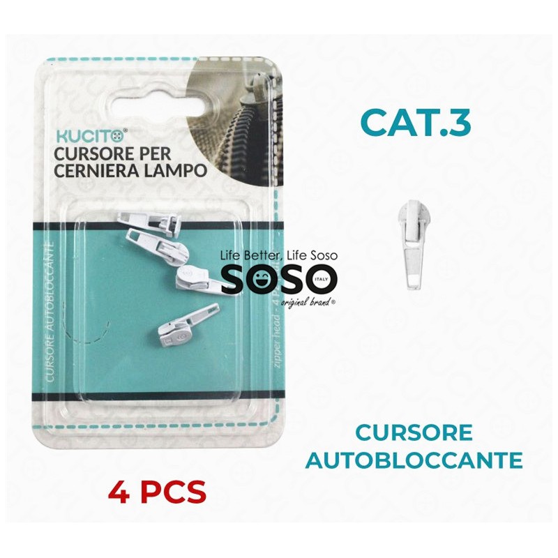 Cursore cerniera lampo autobloccante cat.3 4pcs