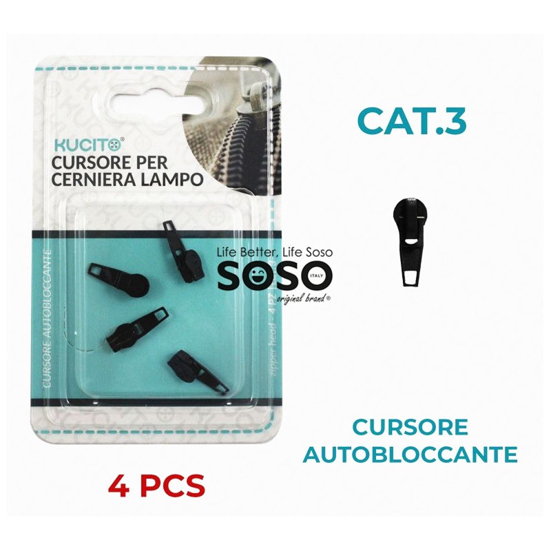 Cursore cerniera lampo autobloccante cat.3 4pcs