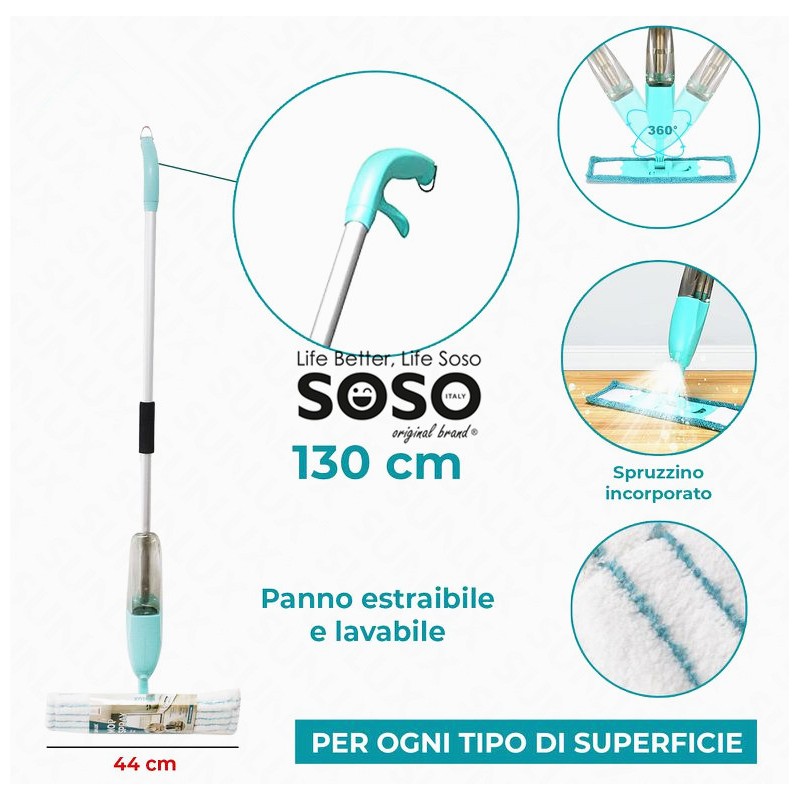 Mocio mop spray con spruzzino 130cm