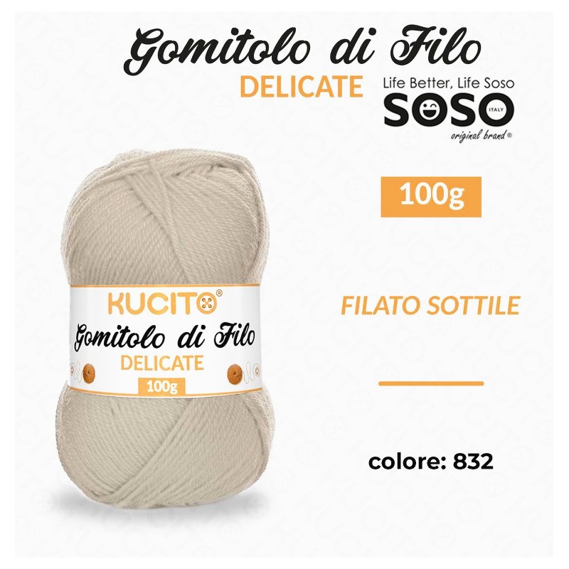 Gomitolo di filo delicate sottile colore .832 100g - 1