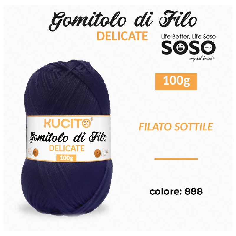 Gomitolo di filo delicate 100gr filato sottile colore.888 - 1