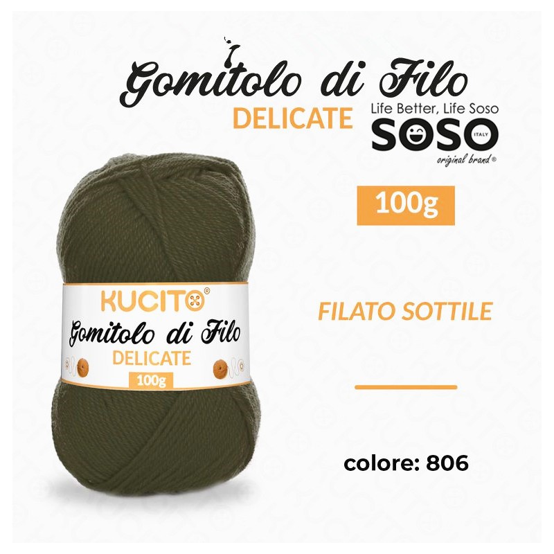 Gomitolo di filo delicate 100gr filato sottile colore.806 - 1