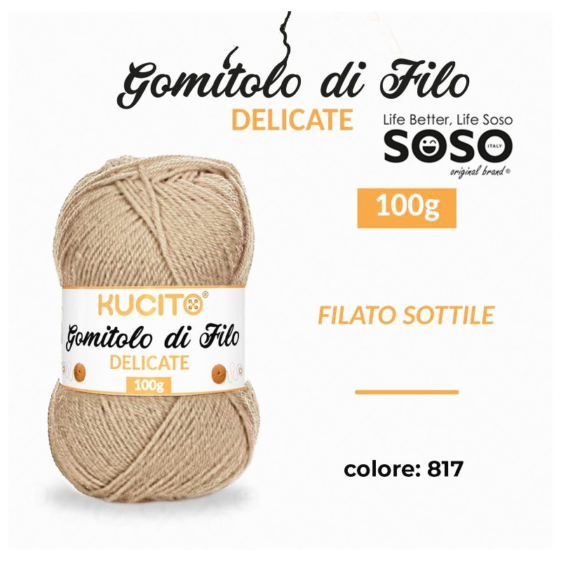 Gomitolo di filo delicate 100gr filato sottile colore.817 - 1