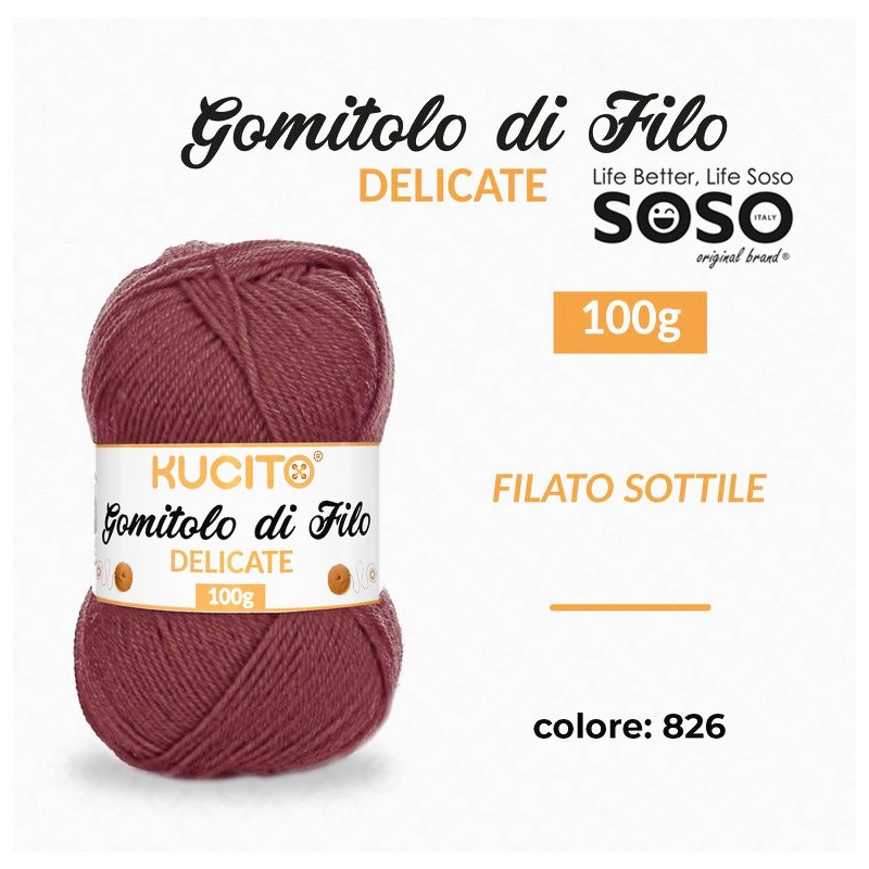 Gomitolo di filo delicate 100gr filato sottile colore.826 - 1