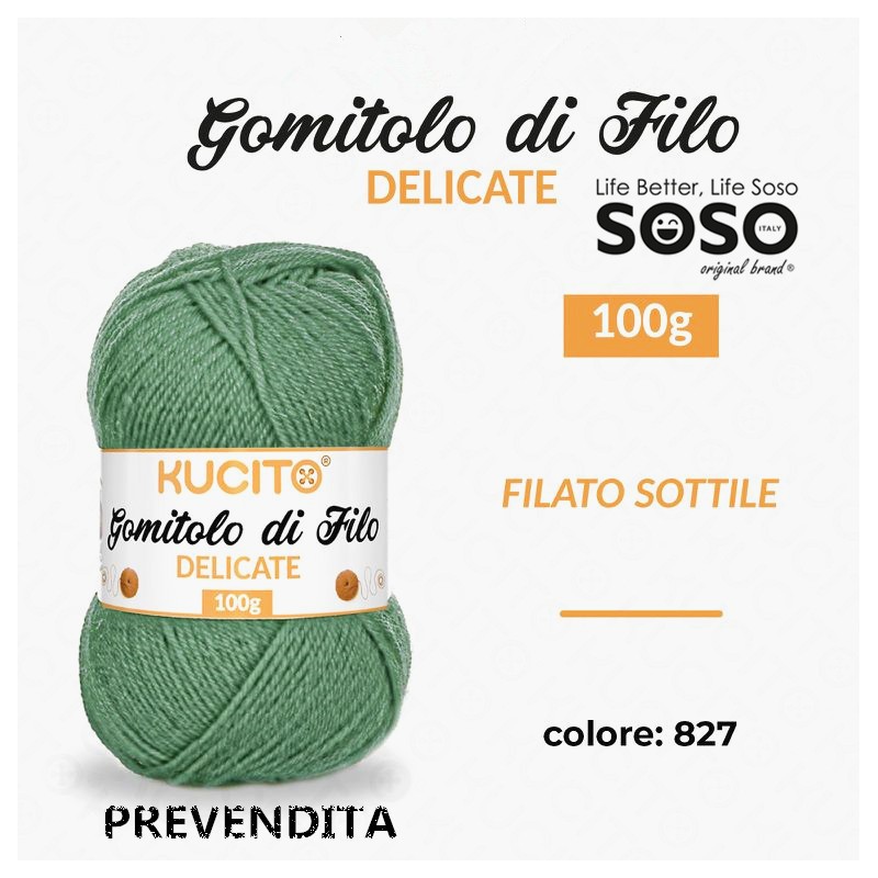 Gomitolo di filo delicate 100gr filato sottile colore.827 - 1