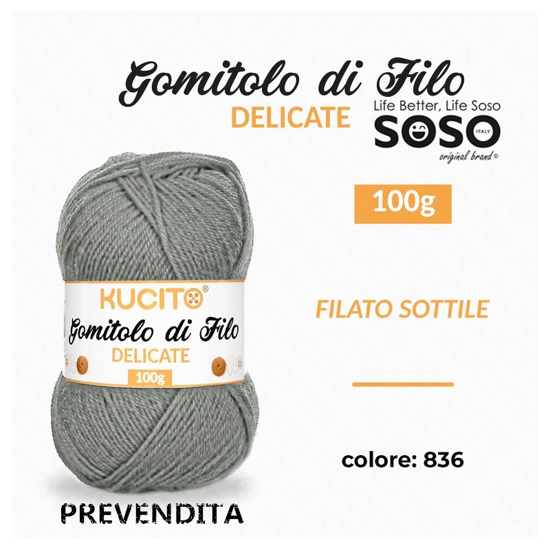 Gomitolo di filo delicate 100gr filato sottile colore.836 - 1