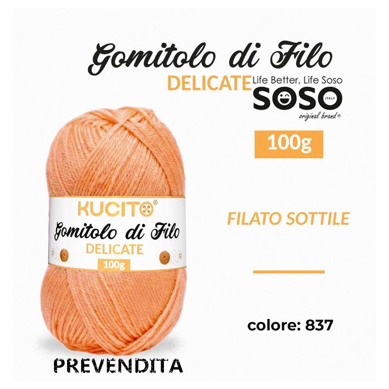 Gomitolo di filo delicate 100gr filato sottile colore.837 - 1