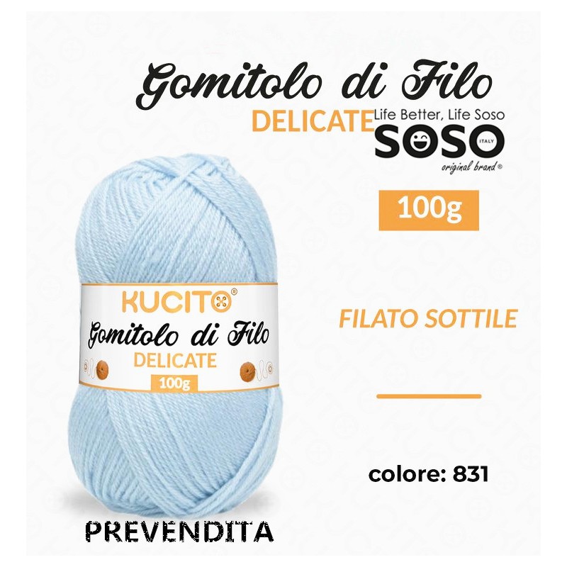 Gomitolo di filo delicate 100gr filato sottile colore.831 - 1