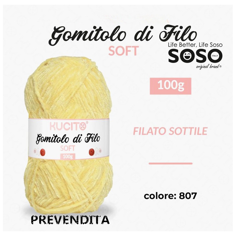 Gomitolo di filo soft sottile colore . 807 100gr - 1