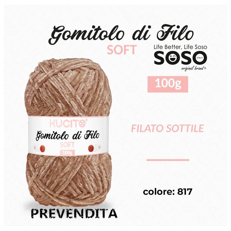 Gomitolo di filo soft sottile colore . 817 100gr - 1