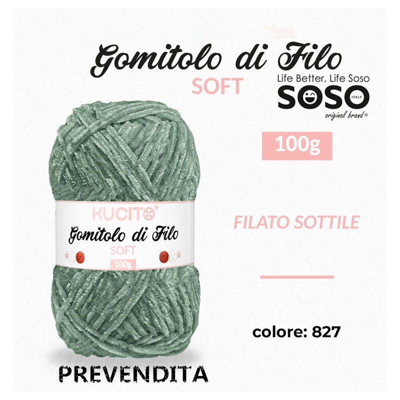 Gomitolo di filo soft sottile colore . 827 100gr - 1