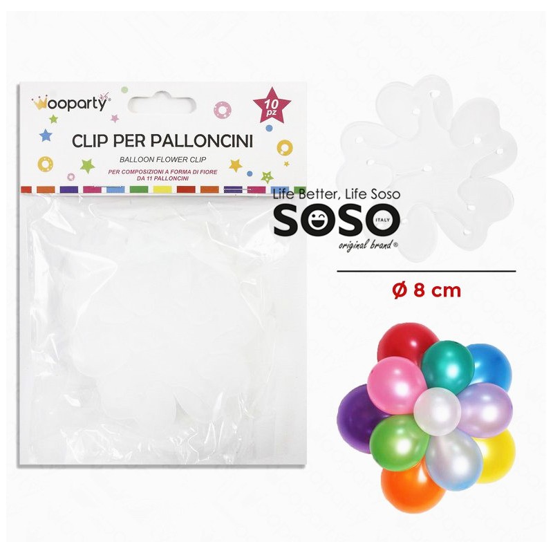 Clip per palloncini per composizioni a fiore 10pcs diametro 8cm - 1