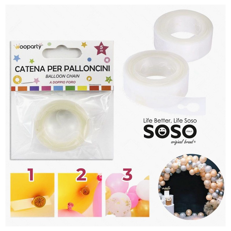 Catena per palloncini doppio foro 5mt - 1