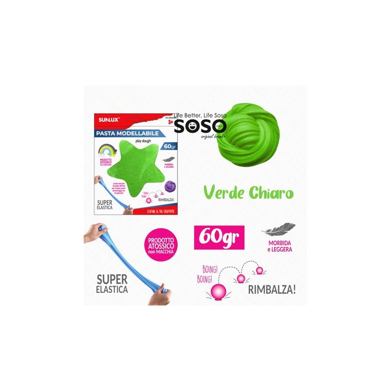 Pasta modellabile 60gr verde chiaro