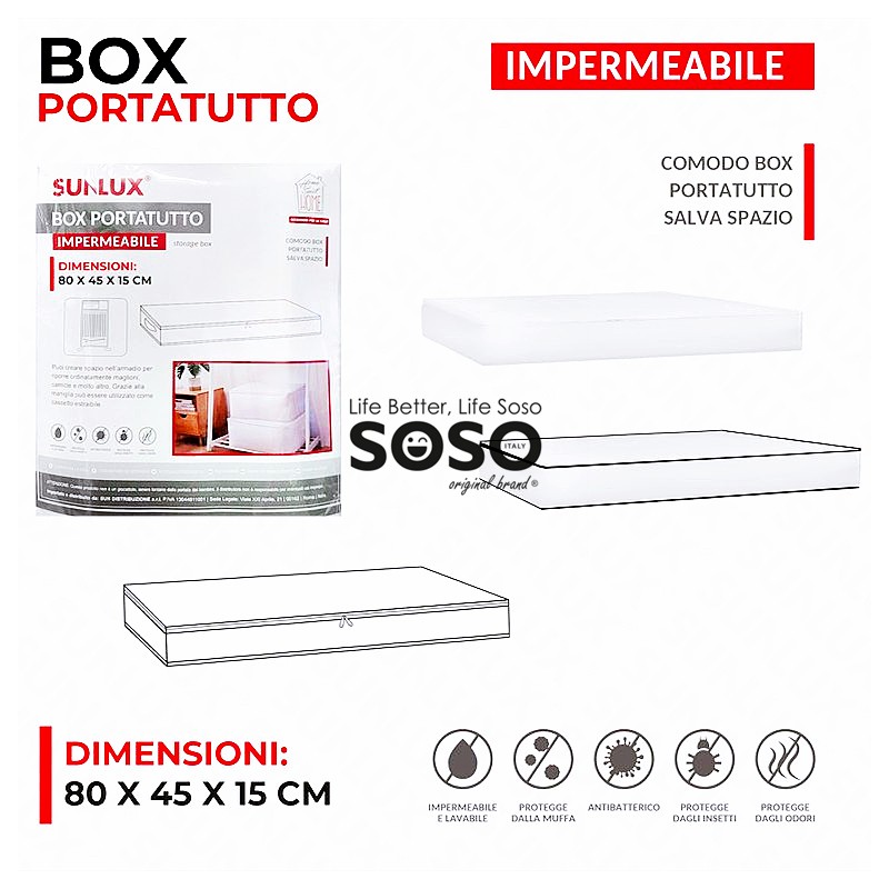 Box portatutto impermeabile 80x45x15 cm - 1