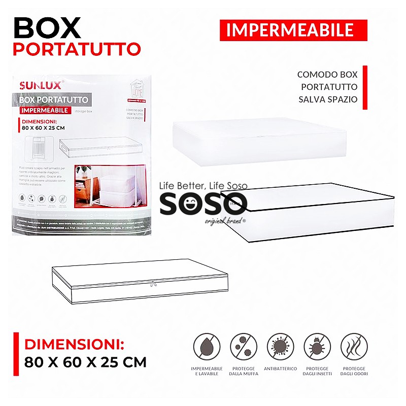 Box portatutto impermeabile 80x60x25 cm - 1