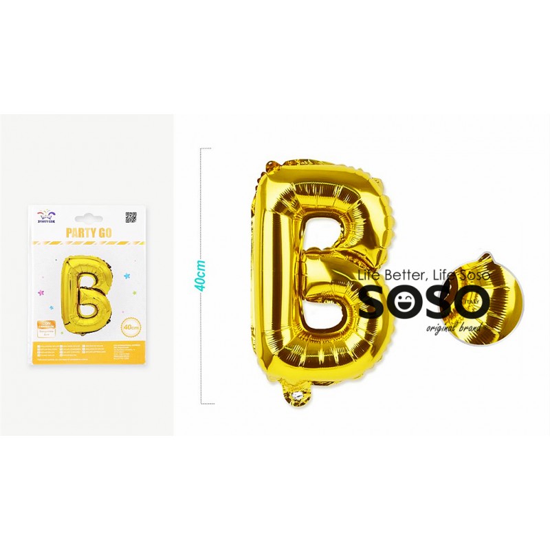 Palloncino mylar oro lettera b h.40cm - 1