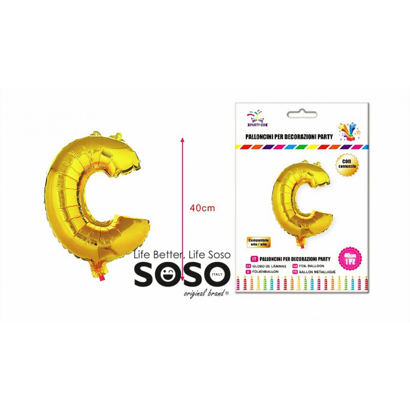 Palloncino mylar oro lettera c h.40cm - 1