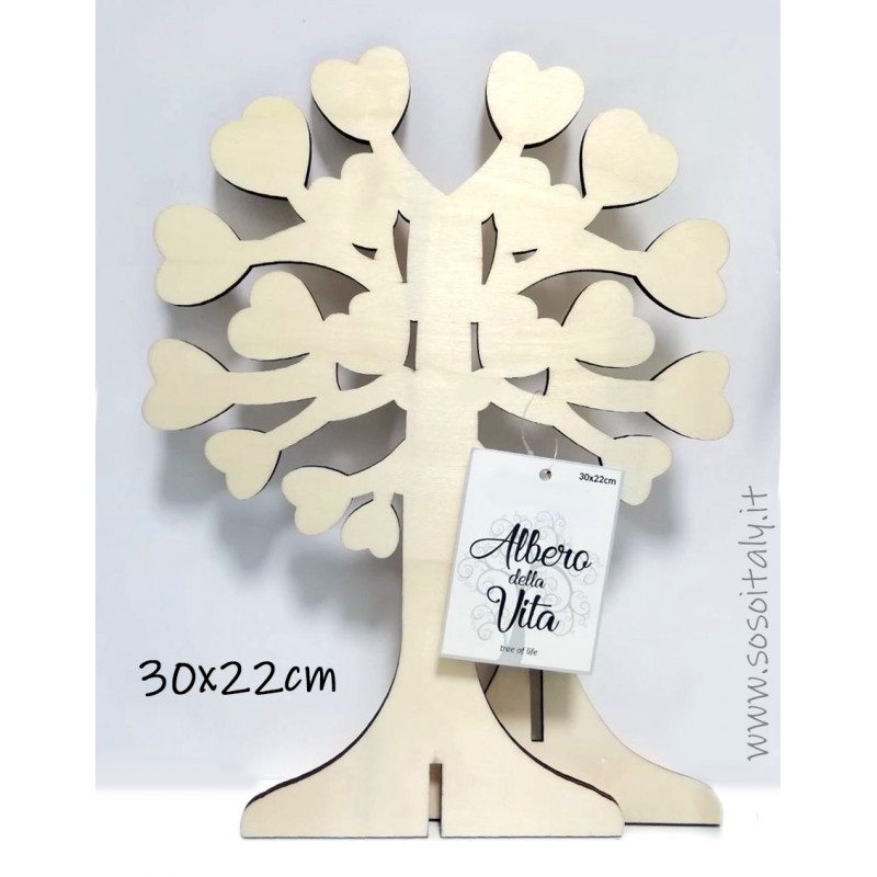 Albero della vita 30x22cm in legno con piedistallo - 1