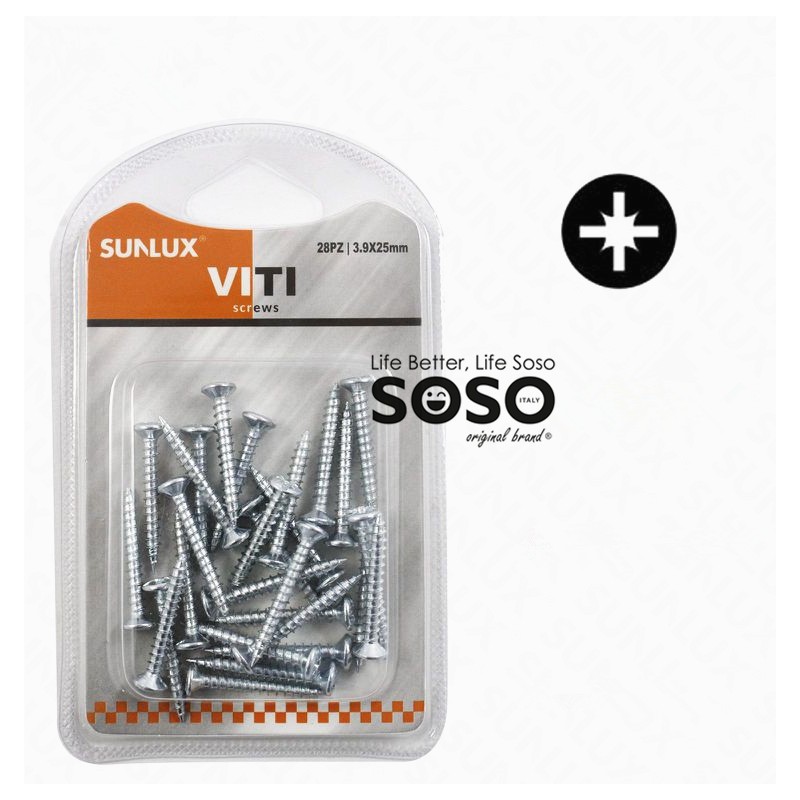 Viti in acciaio pozidriv 3.9x25mm 28pcs - 1