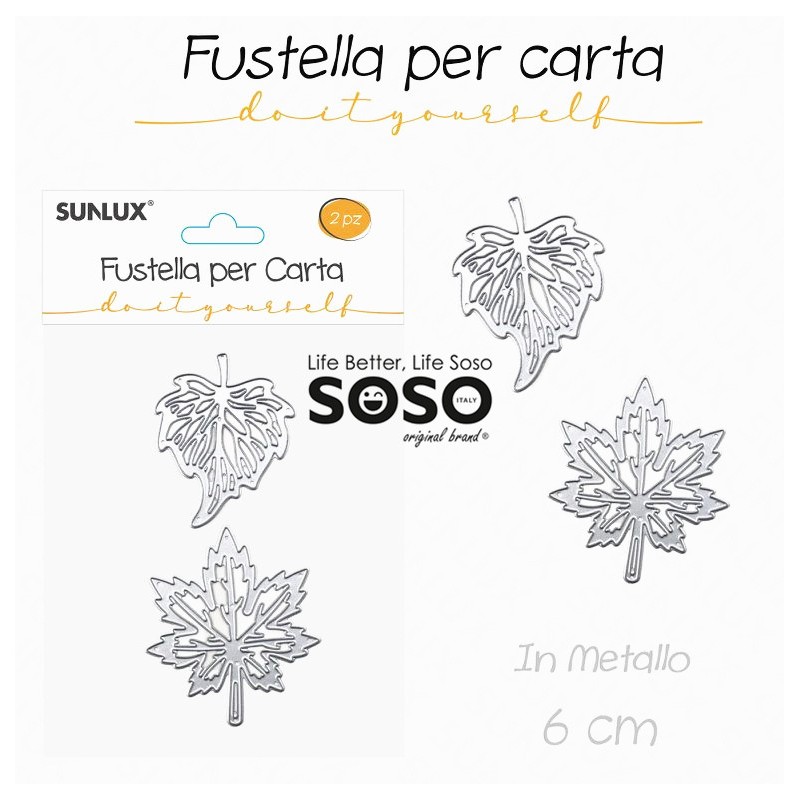 Fustelle per carta in metallo 2 pcs 6cm - 1