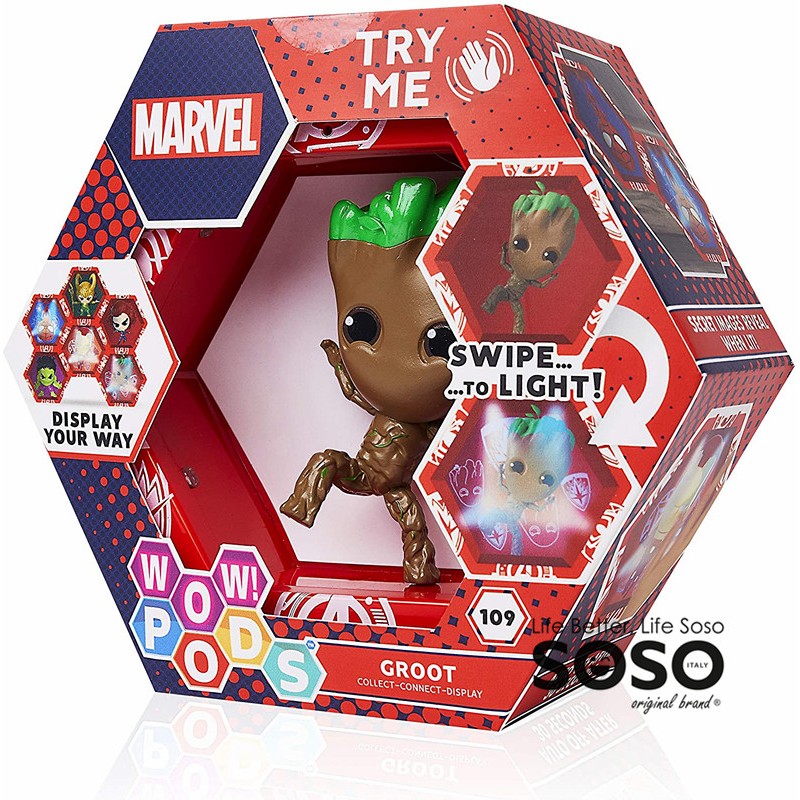 WoW! pods avengers collections -groot supereroe light -up 15x15cm - 8