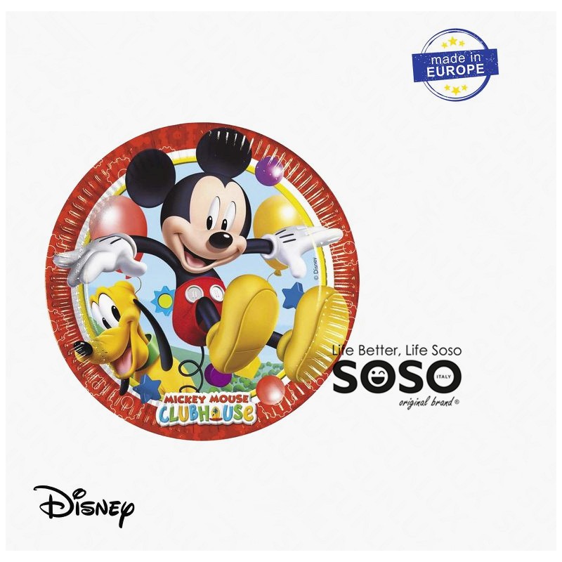 Piatti monouso carta mickey mouse diametro 19.5cm 8pcs - 1