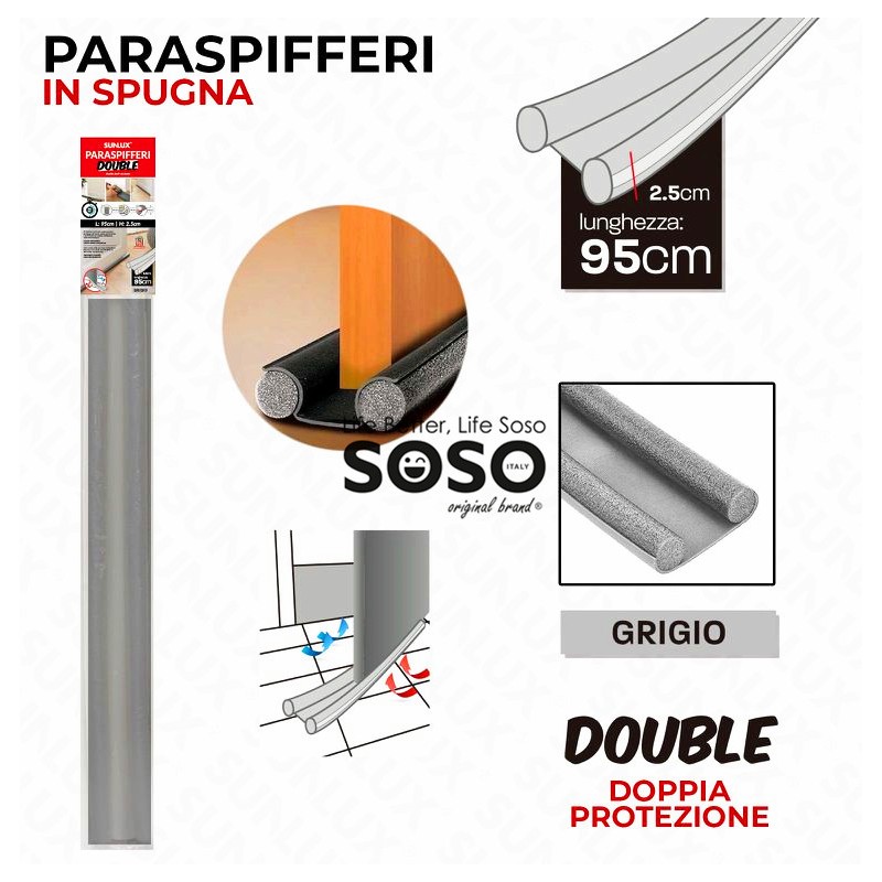 Paraspifferi spugna 95x2.5cm double grigio - 1