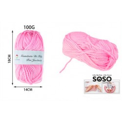 Gomitolo di lana 100gr rosa - 1