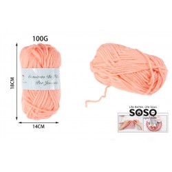 Gomitolo di lana 100gr salmone - 1